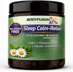 BodyFusionX Sleep Aid for Adults – Melatonin Free Nighttime Stress Support for Deep Rest & Next Day Energy – Ashwagandha KSM-66, L-Theanine & Lemon Balm – 60 Capsules