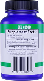 THE FOOD MOVEMENT CO. Black Maca 500mg 60 Capsules - Organic, Non-GMO, Vegan, Gluten Free- Black Maca Root Supplement for Whole Body Wellness