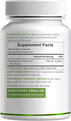 Vitamin B3 Nicotinamide 1,000mg Per Serving – 500 Capsules, Flush Free Niacin, Essential B3 – Supports Healthy Skin & Energy Production – Non-GMO