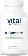 Vital Nutrients Vitamin B-Complex - Vegan High-Potency Methylated B Complex Vitamins - B Vitamins Support Energy Production, Metabolism, and Heart Health* - Gluten, Dairy, Soy Free - 120 Capsules