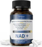 GREENPEOPLE Liposomal NAD Supplement for Women - NAD+ Supplement Nicotinamide Riboside w/Resveratrol, Quercetin & Liposomal Vitamin C for Skin - 60 CT