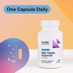 PureFormulas Milk Thistle Supreme 250 mg – Liver Health & Antioxidant Support – Non-GMO Vegetarian Capsules – 60 Count
