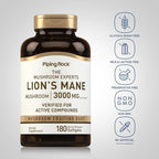Piping Rock Lions Mane Supplement | 180 Softgel Capsules | Mushroom Fruiting Body Extract | Non-GMO, Gluten Free