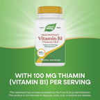 Nature's Way Vitamin B1, High Potency, 100 mg Thiamin per Serving, Thiamin HCl, Supports Energy Metabolism*, Gluten Free, 100 Capsules (Packaging May Vary)