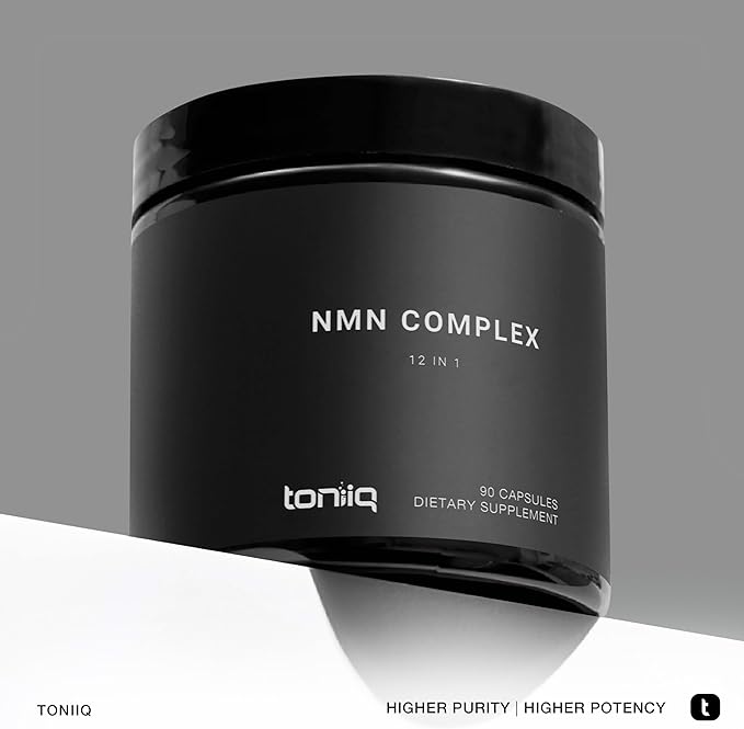 Toniiq NMN 12-in-1 Complex – 5 Liposomal Ingredients NMN, NAD+, CoQ10, Spermidine & Apigenin for Enhanced Absorption – Plus Resveratrol, Fisetin, Berberine & More – 90 Vegetarian Capsules