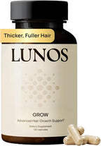 Lunos Grow Hair Growth Supplements - 17 Ingredient Vitamin with Biotin, Saw Palmetto, & Marine Collagen - Hair Growth Products for Women & Men - 1 Month Supply