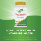 Nature's Way Niacinamide, Non-Flushing Vitamin B3, Supports Cellular Energy*, 500 mg per Serving, 100 Capsules (Packaging May Vary)