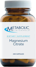 Metabolic Maintenance Magnesium Citrate Capsules - Magnesium Supplement for Calm, Sleep, Muscle & GI Support - with Vitamin C (240 Capsules)