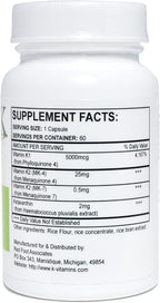 30.5 milligrams of Ks, 2 milligrams Astaxanthin