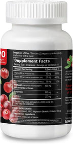 Cranberry Premium - Urinary Tract Support with PACRAN Cranberry Extract & D-Mannose, 500mg - 90 Vegan Capsules, 45 Day Supply