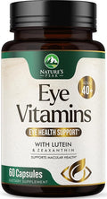 Eye Vitamins Supplements - 3x Strength Eye Health Vitamin with Lutein and Zeaxanthin - Vision Macular Health & Dry Eyes Support With Zinc, Vitamins C E & Minerals, Bottled in USA - 60 Capsules