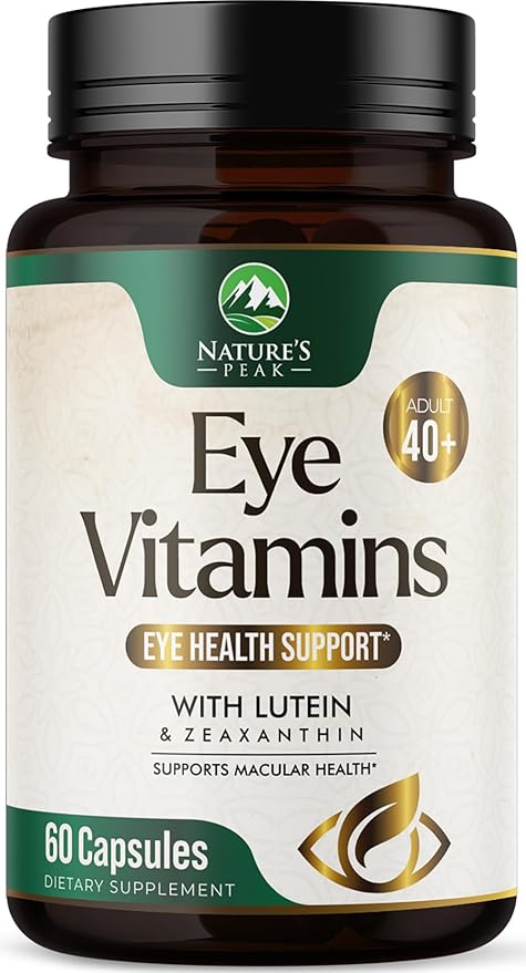 Eye Vitamins Supplements - 3x Strength Eye Health Vitamin with Lutein and Zeaxanthin - Vision Macular Health & Dry Eyes Support With Zinc, Vitamins C E & Minerals, Bottled in USA - 60 Capsules
