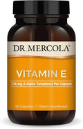Dr. Mercola Vitamin E, 90 Servings (90 Capsules), 134 mg Per Capsule, Dietary Supplement, Supports Healthy Skin, Non-GMO