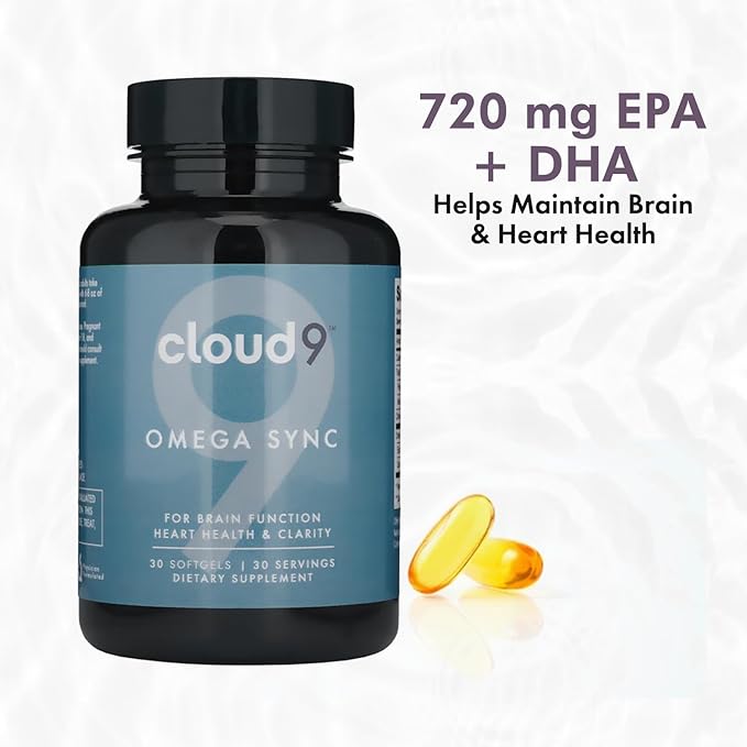 Omega Sync – Triple Strength Omega 3 Fish Oil with EPA & DHA – Heart, Brain & Mood Support – Lemon Flavor Burpless Capsules