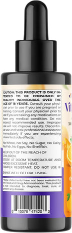 Vitamatic Sugar Free Vitamin A Liquid Drops 10000 IU (3000 mcg) as Retinyl Palmitate - Approximate 4 Months Supply - Immune Support, Eye Health, Skin Health - 2 FL OZ (59 ml)