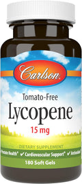 Carlson - Lycopene, 15 mg, Tomato-Free, Prostate Health & Circulation Support, Optimal Wellness, 180 Softgels