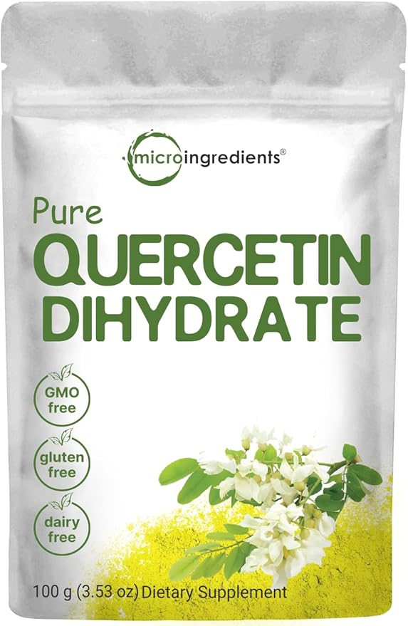 Pure Quercetin Dihydrate Powder, Quercetin 500mg Per Serving, 100 Grams, Most Bioavailable Grade and Filler Free, Powerful Antioxidant Supports Energy, Immune System, No GMOs and Vegan