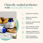 Ora Organic Probiotics with Prebiotics - 52 Billion CFU 11 Clinically Studied Strains for Digestive Health, Trust Your Gut, Gluten Free, 60 Capsules