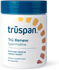 TruSpan Tru Renew Spermidine Capsules, Cellular Level Support, 10 mg Spermidine Per Serving, 60 Servings