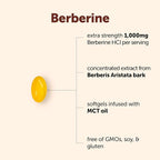 Micro Ingredients Berberine 1000mg with MCT Oil, 120 Softgels | Berberine HCI from Berberis Aristata | Non-GMO, Gluten Free, No Soy