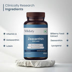 Zeaxanthin & Lutein - Eye Health Supplement - Vitamin A - Astaxanthin - Antioxidant Formula - Bluelight Protection - Gluten Free - Non-GMO - 30 Capsules