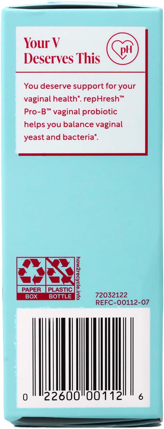 RepHresh Pro-B Vaginal Probiotic Supplement, 30 Capsules, Pack of 2