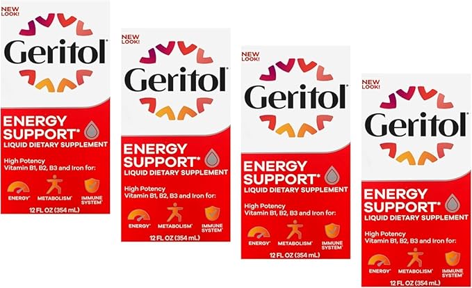 Geritol Liquid Supplement, B-Vitamins & Iron 12 Fluid Ounce (Pack of 4)