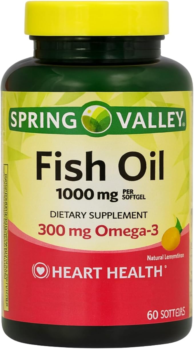 Omega 3 Fish Oil 1000mg – 60 Softgels, Omega-3 Supplements for Women and Men, Fish Oil Fatty Acid, Daily Essential Supplement (Pack of 1)