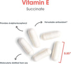 ARG Vitamin E Succinate - 400 IU d-Alpha-Tocopheryl Succinate - Antioxidant & Energy Support - Dry Powder Vegetarian Capsules - Hypoallergenic Formula - 100 Servings - 100 Capsules