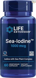 Life Extension Taurine 1000mg and Sea-Iodine 60 Capsules Supplement Bundle