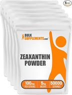 BulkSupplements.com Zeaxanthin Powder - Zeaxanthin Supplements, from Marigold Flower Extract - Gluten Free, 100mg (Zeaxanthin 5mg) per Serving, 5kg (11 lbs) (Pack of 5)