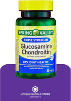 Glucosamine Chondroitin Triple Strength 40 Tablets, Glucosamina Suplemento, 1400mg Glucosamine + 1200mg Chondroitin, Daily Joint Support, Gluten Free (Pack of 2)