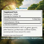 Nutri-Rich CoQ10 Softgels, Coenzyme Q10 Ubiquinone for Heart & Energy, Statin Usage & Cellular Health, Third Party Tested, GMP Quality, No Artificial Additives, No Soy, Gluten Free, 90 Count