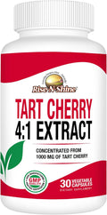 Rise-N-Shine Tart Cherry 4:1 Extract (Fruit) (Prunus Cerasus) | 250 mg Tart Cherry Extract | Antioxidant | 30 Day Supply