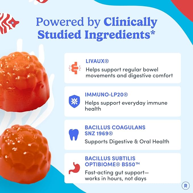 FIRST DAY Teens’ Gut Sustainer Tribiotic Gummies – 3-in-1 Prebiotic, Probiotic & Postbiotic Supplement – Supports Digestive, Skin, Oral & Immune Health, Nutrient Absorption & Growth – 30-Day Supply