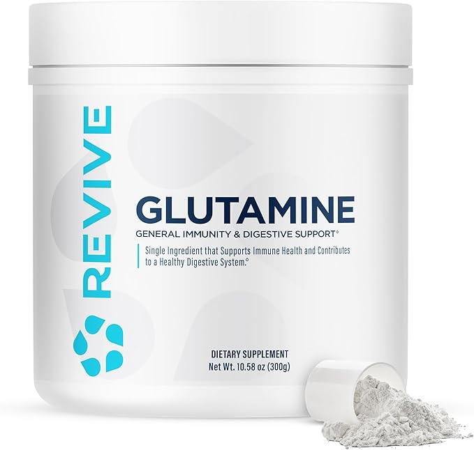 Revive MD Gut L-Glutamine Powder – Muscle Recovery & Immune Support Supplement for Adults – Promotes Digestive Health, Reduces Muscle Soreness & Supports Immunity – Vegan (30 Servings)