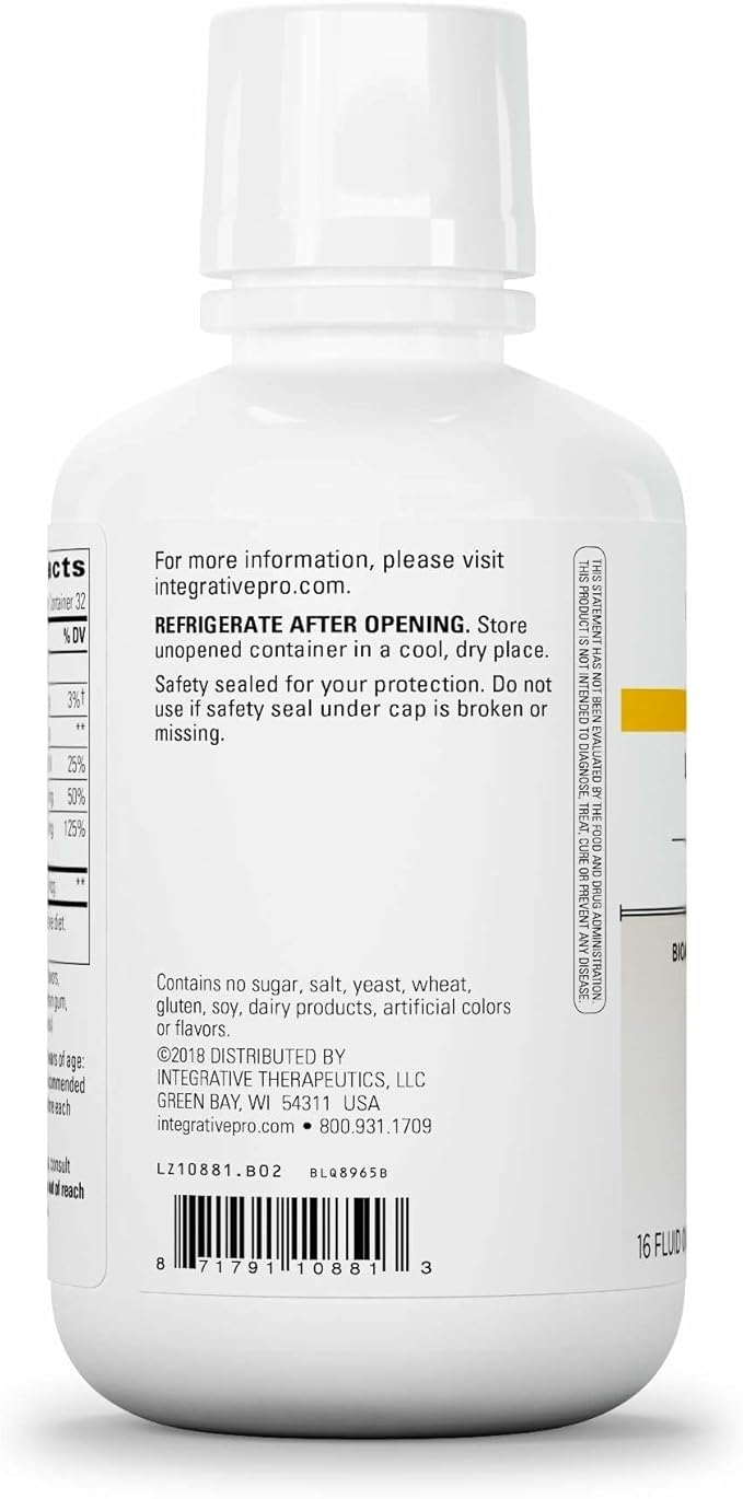 Integrative Therapeutics Liquid Calcium Magnesium - Liquid Supplement that Supports Bone Health* - Includes Vitamin D3 & a Magnesium Complex - Gluten-Free & Dairy-Free - Berry, 16 oz (32 Servings)