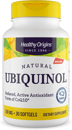 Healthy Origins Ubiquinol (Active Form of CoQ10), 200 mg - Ubiquinol Supplements for Heart Health & Antioxidant Support - Gluten-Free & Non-GMO Supplement - 30 Softgels