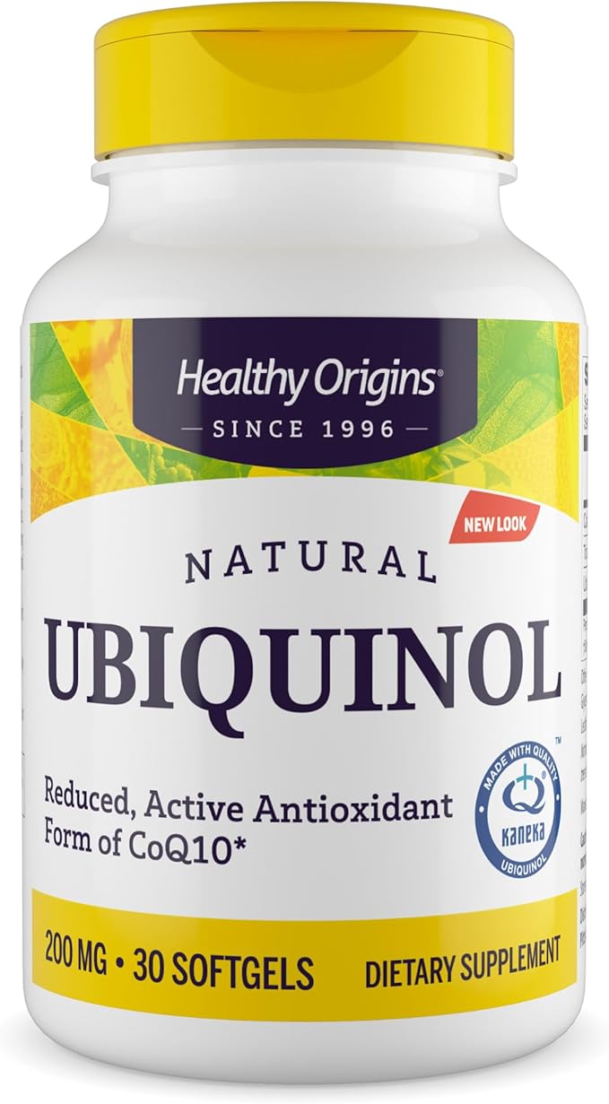 Healthy Origins Ubiquinol (Active Form of CoQ10), 200 mg - Ubiquinol Supplements for Heart Health & Antioxidant Support - Gluten-Free & Non-GMO Supplement - 30 Softgels