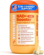NAD+ Supplement with NMN & Nicotinamide Riboside (NR) – Advanced Cellular Energy & Healthy Aging Complex – with Resveratrol, CoQ10, Quercetin & BioPerine – 60 Vegan Capsules