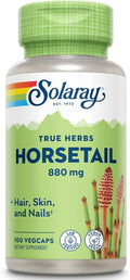 Solaray Horsetail 880 mg - Horsetail Supplement with Natural Silica, Aerial Horse Tail Grass Capsules, Herb Vitamins for Overall Health - 100 Vegan Capsules