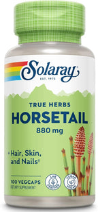 Solaray Horsetail 880 mg - Horsetail Supplement with Natural Silica, Aerial Horse Tail Grass Capsules, Herb Vitamins for Overall Health - 100 Vegan Capsules