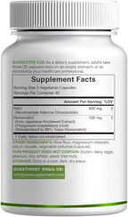 NAD+ Resveratrol Supplement 1,000mg Per Serving, 120 Veggie Capsules | 2-in-1 Extra Strength NMN Supplement Alternative | NAD Supplements for Women & Men | Non-GMO, Gluten Free