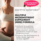 Earth's Splendor Prenatal Multivitamin: Supports a Healthy Pregnancy, Growth/Brain Development for Baby, Folic Acid, Iron, Non-GMO, MMS Studied Formulation - 6 Month Supply, 180 Tablets
