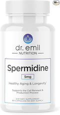 DR. EMIL NUTRITION Men & Women Spermidine 5mg Supplements | Aging Supplement | Pure Spermidine 3HCL & Thiamin 20mg | 60 Capsules | 30 Day Supply