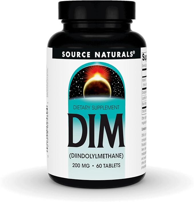 Source Naturals DIM, Diindolylmethane 200mg with BioPerine, Vitamin E & More - 60 Tablets