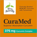 Terry Naturally CuraMed 375mg - Antioxidant Supplement for Brain & Immune Health Support - Dietary Supplement with Curcumin & Turmeric Essential Oil - Herbal Liver Support - 60 Softgels