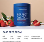 BodyHealth PerfectAmino Powder - BCAA and EAA Powder for Pre and Post Workout - Amino Acid Energy Drink for Men and Women to Support Lean Muscle and Recovery - Strawberry - 60 Servings