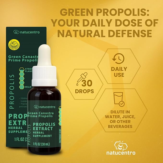 Brazilian Green Canastra Propolis Extract, Herbal Supplement, 20% Pure Propolis, Rich in Artepillin-C, Immune Support, 30ml/1 Fl Oz, Liquid Drops
