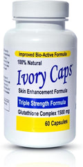 Ivory Caps Glutathione Complex 1500mg – Triple Strength Skin Enhancement Formula with Alpha Lipoic Acid & Milk Thistle – High Potency Glutathione Capsules – Vegan, Non-GMO – 60 Capsules